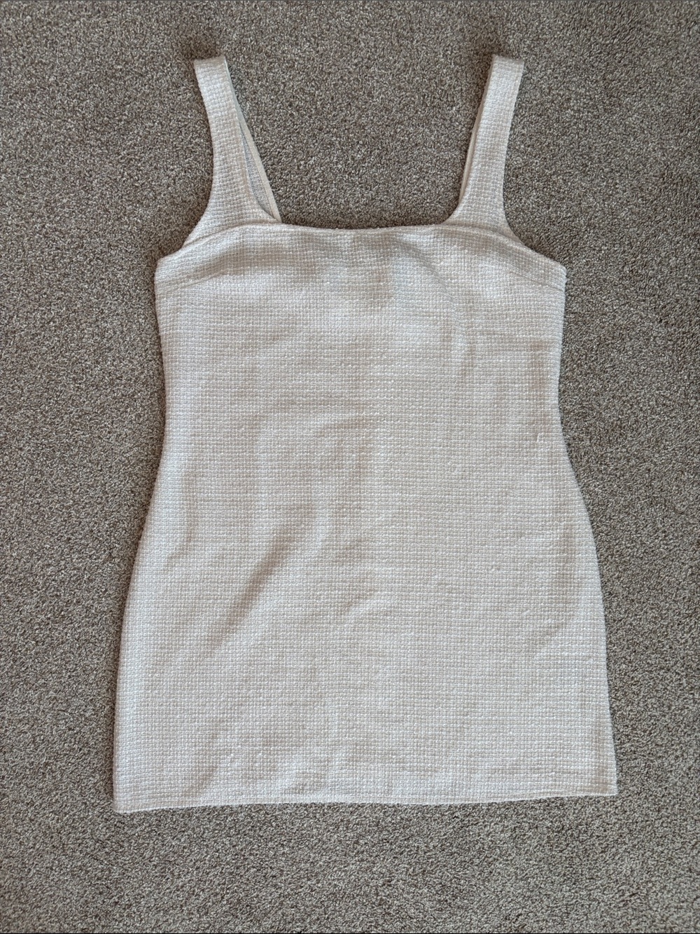 NWT H&M Divided Cream Textured Knit Tank Dress